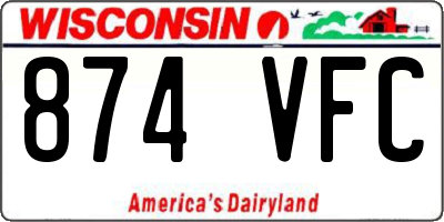 WI license plate 874VFC