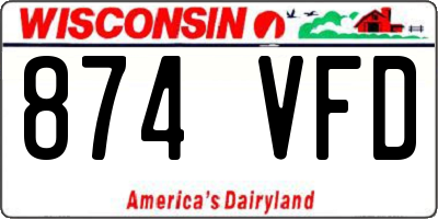 WI license plate 874VFD