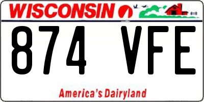 WI license plate 874VFE