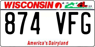 WI license plate 874VFG