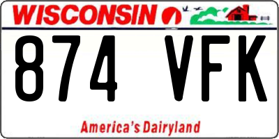 WI license plate 874VFK