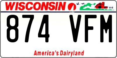 WI license plate 874VFM