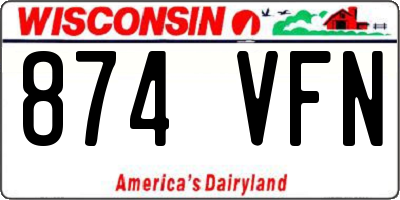 WI license plate 874VFN