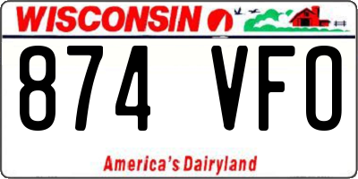 WI license plate 874VFO