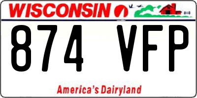 WI license plate 874VFP
