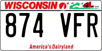 WI license plate 874VFR
