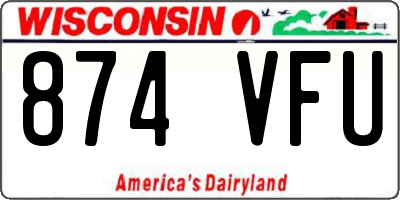 WI license plate 874VFU