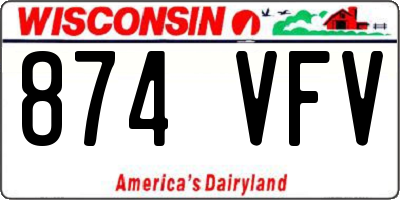 WI license plate 874VFV