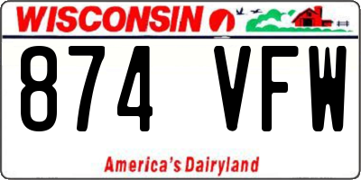 WI license plate 874VFW