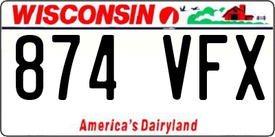 WI license plate 874VFX