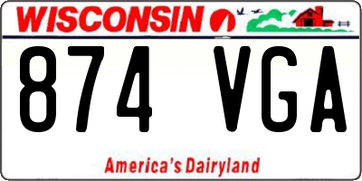 WI license plate 874VGA