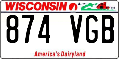 WI license plate 874VGB