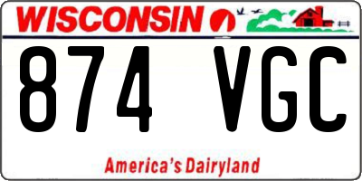 WI license plate 874VGC