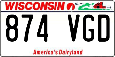 WI license plate 874VGD