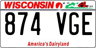 WI license plate 874VGE