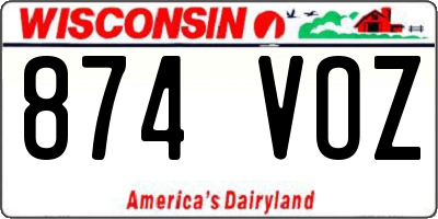 WI license plate 874VOZ