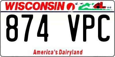 WI license plate 874VPC