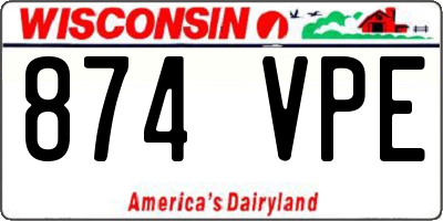 WI license plate 874VPE