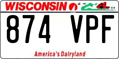 WI license plate 874VPF