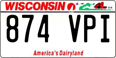WI license plate 874VPI