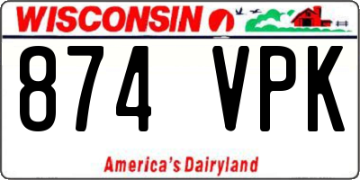 WI license plate 874VPK