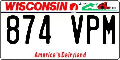 WI license plate 874VPM
