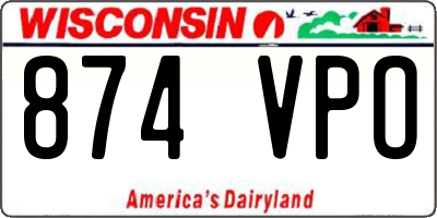 WI license plate 874VPO