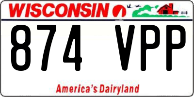 WI license plate 874VPP