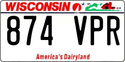 WI license plate 874VPR