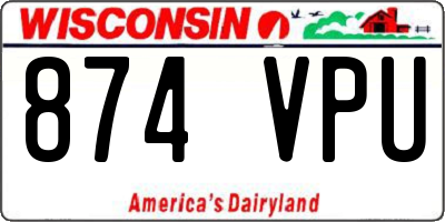 WI license plate 874VPU