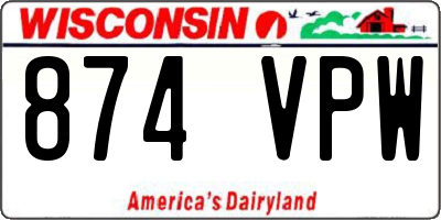 WI license plate 874VPW
