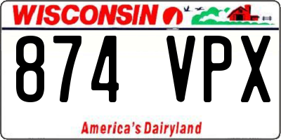 WI license plate 874VPX