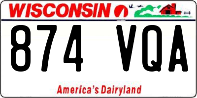 WI license plate 874VQA