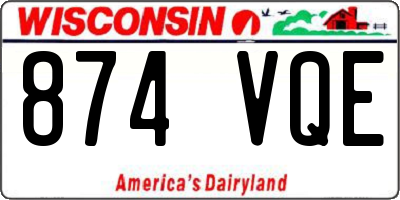 WI license plate 874VQE