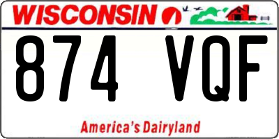 WI license plate 874VQF