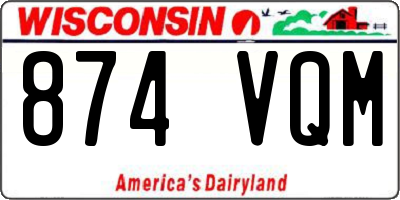 WI license plate 874VQM