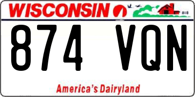 WI license plate 874VQN