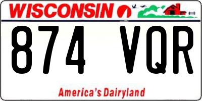 WI license plate 874VQR
