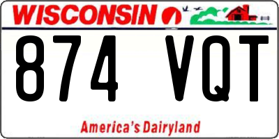 WI license plate 874VQT