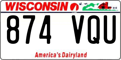 WI license plate 874VQU