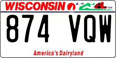 WI license plate 874VQW