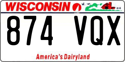 WI license plate 874VQX