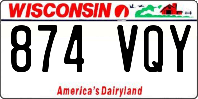 WI license plate 874VQY