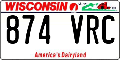 WI license plate 874VRC