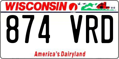 WI license plate 874VRD