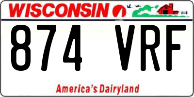 WI license plate 874VRF