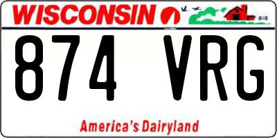 WI license plate 874VRG