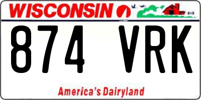 WI license plate 874VRK