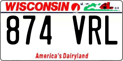 WI license plate 874VRL
