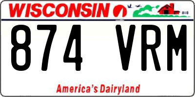 WI license plate 874VRM